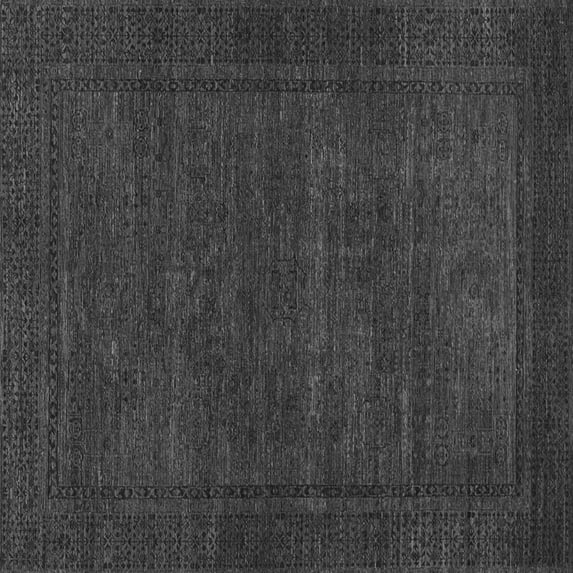 Ahgly Company Indoor Square Abstract Gray Modern Area Rugs, 3' Square