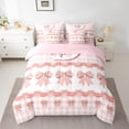 thumbnail image 2 of Erosebridal Pink Alphabet Bedding Queen Size,Geometric Buffalo Bedding Sets Queen Size,Letter Personalized Comforter Sets with Sheets,Microfiber Kawaii Room Decorative,Reversible,7 Pieces, 2 of 6