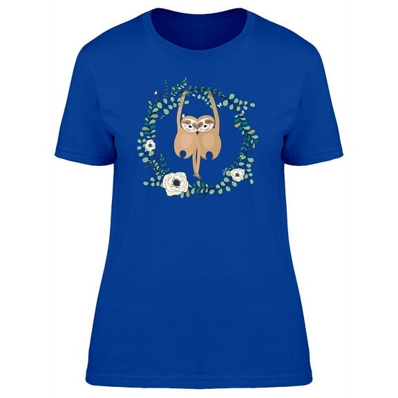 Wreath Sloth Couple T-Shirt Women -Image by Shutterstock, Female Medium