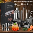 thumbnail image 3 of Garselay 25 Pcs Cocktail Bartender Kit,Shaker Cocktail de Acero Inoxidable de 750ml,Coctelera Kit con Soporte de Acr&iacute;lico y Folleto de Recetas de C&oacute;ctel,Herramientas Profesionale, 3 of 7