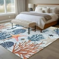 thumbnail image 5 of Blue Coastal 6'x9' Area Rug for Living Room, Coral Shell Starfish Seahorse Summer Beach Non-Slip Floor Mat Rugs for Bedroom Dining Room, Indoor Large Carpet for Classroom, Nursery Rugs for Playroom, 5 of 9