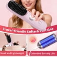 thumbnail image 4 of Cordless Hair Straightener Brush for Short Hair, Mini Portable Straightening Brush with 3 Heat Settings & LED Display, USB Rechargeable Travel Hair Brush, 4 of 7
