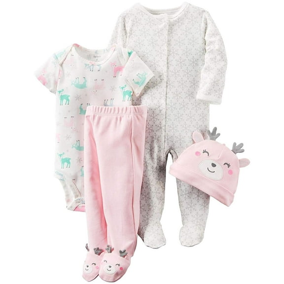 Carter's Newborn Baby Girls Pink, 4 Piece Set