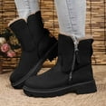thumbnail image 2 of YLYL Winter Snow Mid Calf Boots for Women Side Zipper Warm Fur Lined Wide Width Winter Combat Boots, 2 of 8