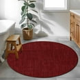 thumbnail image 4 of Vintage Dark Red Large Area Rugs for Bedroom Living Room, Soft Non Slip Carpet Bedside Rug, Farmhouse Retro Solid Color Linen Texture Round Floor Cover Kitchen Accent Rug 3' for Dining Room/Office, 4 of 9