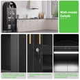 thumbnail image 6 of SUPEER Metal Arched Storage Display Cabinet with LED Strips and Glass Doors, Lockable Cabinet, Assembly Required, Black, 6 of 9