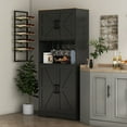 thumbnail image 2 of HOMCOM Armoire de Rangement de Garde-Manger de Cuisine avec Comptoir pour Four à Micro-Ondes, Noir, 2 of 10