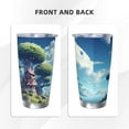 thumbnail image 3 of Lsque Fantasy Treehouse Planet Scene Pattern 20oz Car Cup with Lid and Straw, Insulated Coffee Cup with Straw Topper, Spill Proof Travel Coffee Mug, Stainless Steel Tumble-Straw Two-piece Set, 3 of 8