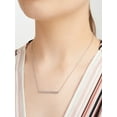 thumbnail image 5 of Forever Facets Fine Silver Plated Silver Tone Classic Bar Diamond Accent Necklace, 18", 5 of 6