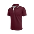 thumbnail image 3 of Mens Contrast Color T-Shirts Short Sleeve Shirt Regular Fit Casual Tee V Neck Pullover Business Formal Button Up Shirts with Pocket Summer Training Gym Tops Cotton Workwear Boys Undershirts, 3 of 5