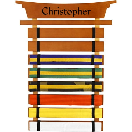 KidKraft - Personalized Martial Arts Belt Holder, Black Zen Font Boy's Name