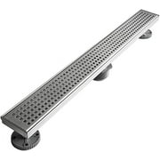 Neodrain 40-Inch Linear Shower Drain with Removable Quadrato Pattern Grate,Professional Brushed 304 Stainless Steel Rectangle Shower Floor Drain Manufacturer,with Leveling Feet,Hair Strainer