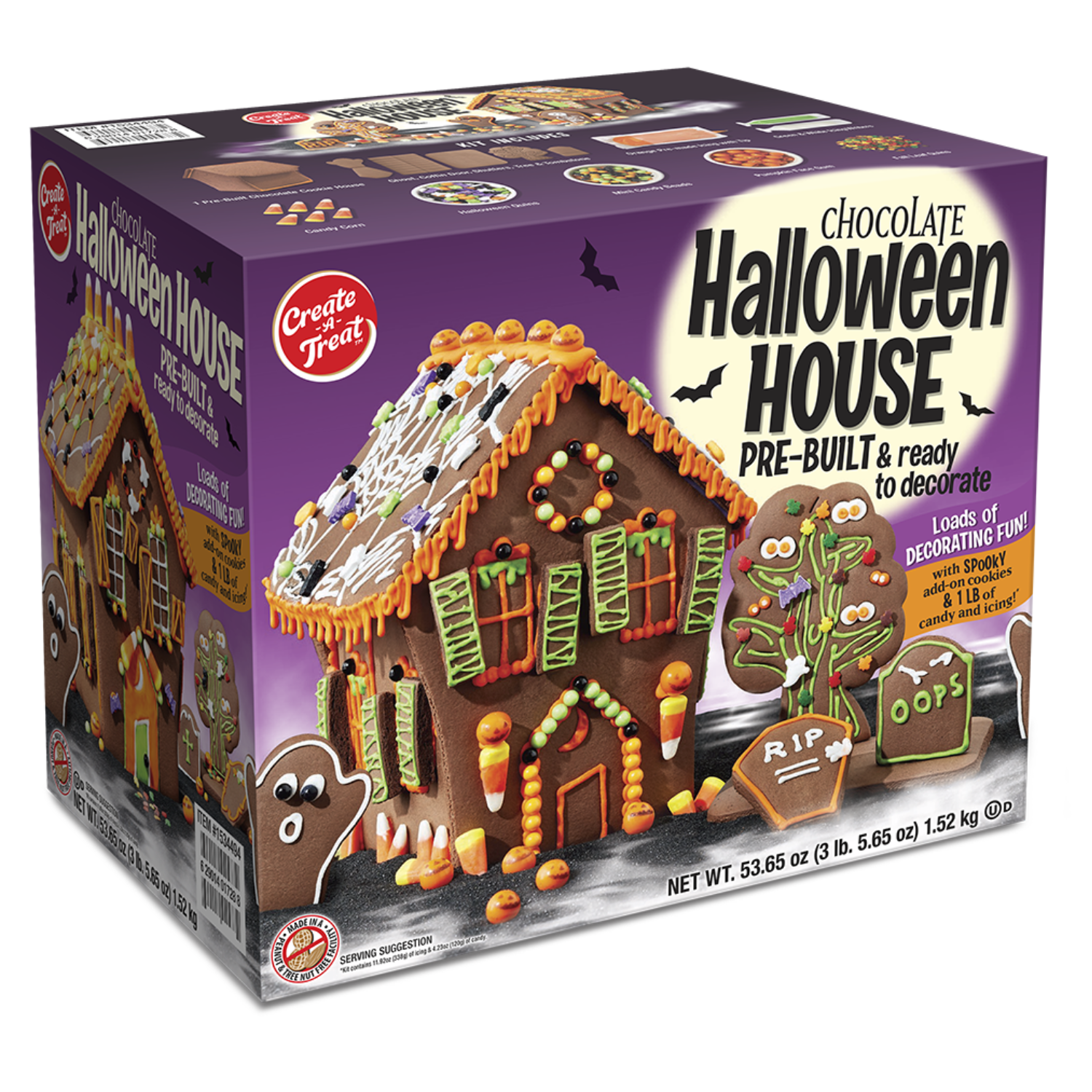 Create A Treat Chocolate PreBuilt Halloween House Kit Include