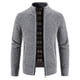 thumbnail image 1 of Suéter tipo cárdigan con cuello alto acolchado de terciopelo para hombre de otoño e invierno, abrigo de moda, suéter cálido informal, 1 of 5