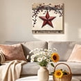 thumbnail image 6 of Canvas Wall Art Farmhouse American Canvas Art Print Country Star Berries Vintage Wood Grain Pictures Wall Decor for Living Room Bedroom Artwork Decorations Stretched Framed Ready to Hang 8"x8", 6 of 9