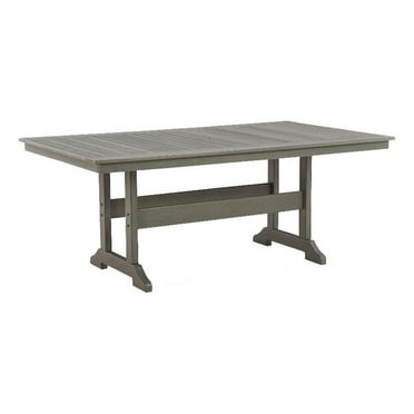Signature Design by Ashley Visola Outdoor Plastic Dining Table in Gray