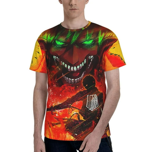 Attack On Titan Men's T Shirts Cartoon Graphic Short Sleeve Tees Novelty Casual Unisex Adults Tee Shirt Tops