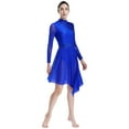 thumbnail image 3 of Aiihoo Women's Sparkly Lyrical Dance Dress Long Sleeve Mesh Tulle Dance Dress Contemporary Dancewear Royal Blue XL, 3 of 7