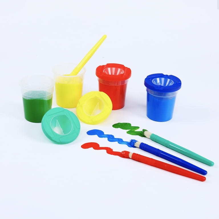  Paint Cups for Kids,4Pcs Spill Proof Paint Cups with