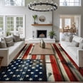 thumbnail image 3 of Vintage American Flag Area Rugs 5'x7', Washable Small Throw Rugs for Laundry Room Playroom, Retro USA Flags Wooden Indoor Outdoor Rug Non-Slip Low Pile Carpet Runner Reversible Floor Mats, 3 of 8