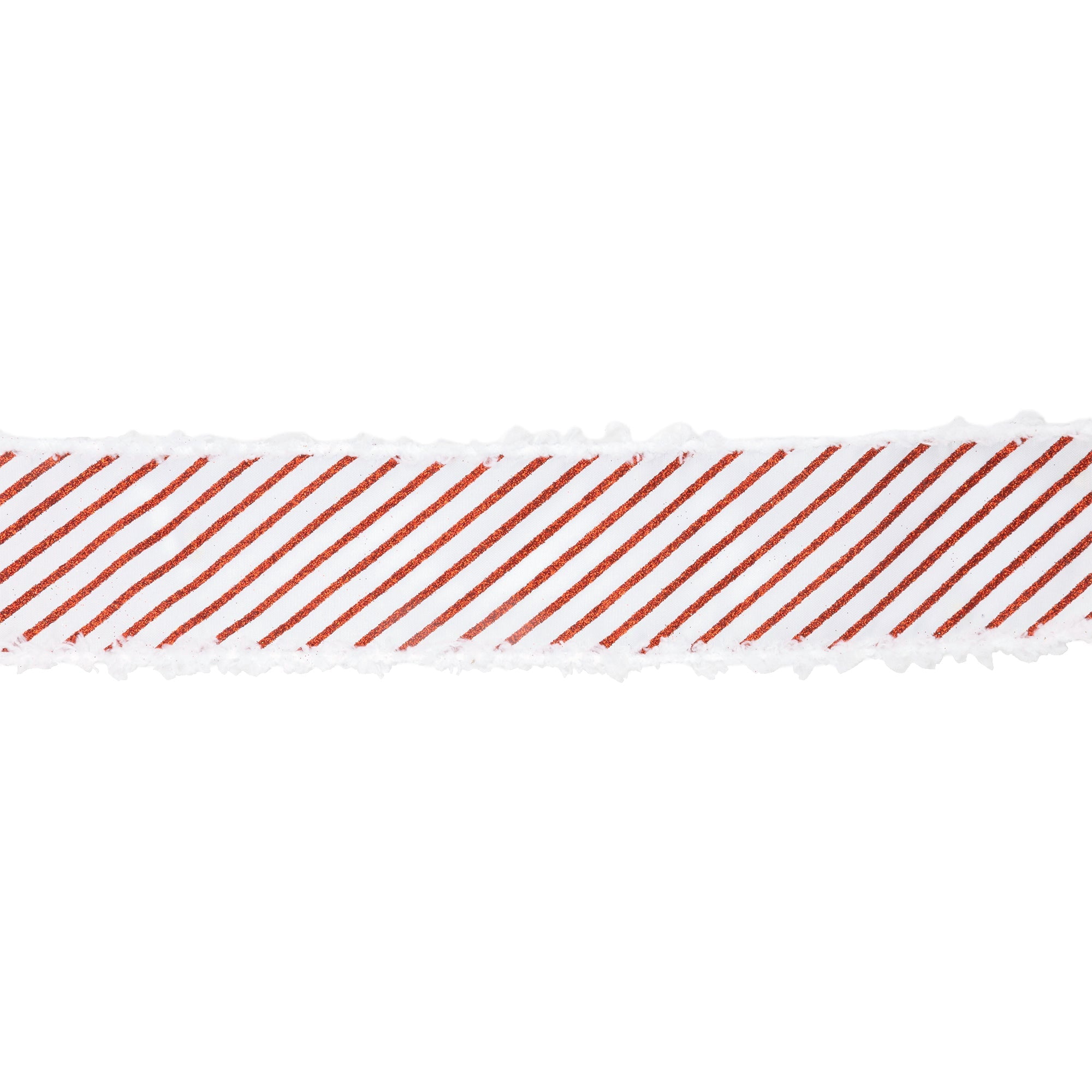 LaRibbons 2 1/2" Wired Satin Ribbon, Metallic Gold Stripe and Fuzzy Edge, 10 Yard Roll