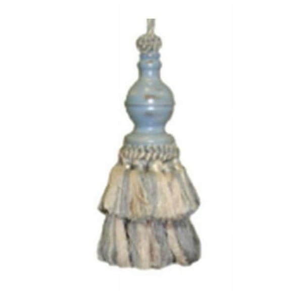 Blue Finnial hand painted tassel