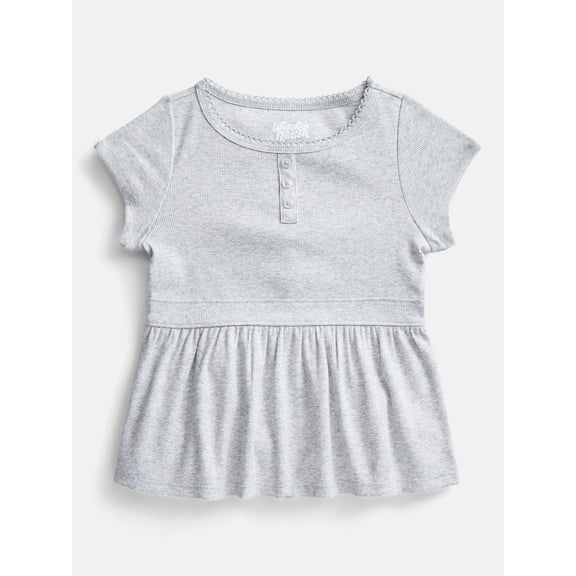 Wonder Nation Girls' Peplum Top with Short Sleeves, Sizes XS-XXL & Plus