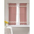 thumbnail image 3 of Country Star Plaid Curtains 45 Inch Length, Sheer Curtains for Bedroom Living Room Window Retro Red American Farm Barn Berry Rod Pocket Drapes Kitchen Curtains Small Half Window 42"x45" 2 Panels, 3 of 6