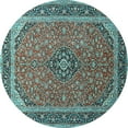 thumbnail image 1 of Ahgly Company Indoor Round Persian Light Blue Traditional Area Rugs, 5' Round, 1 of 4