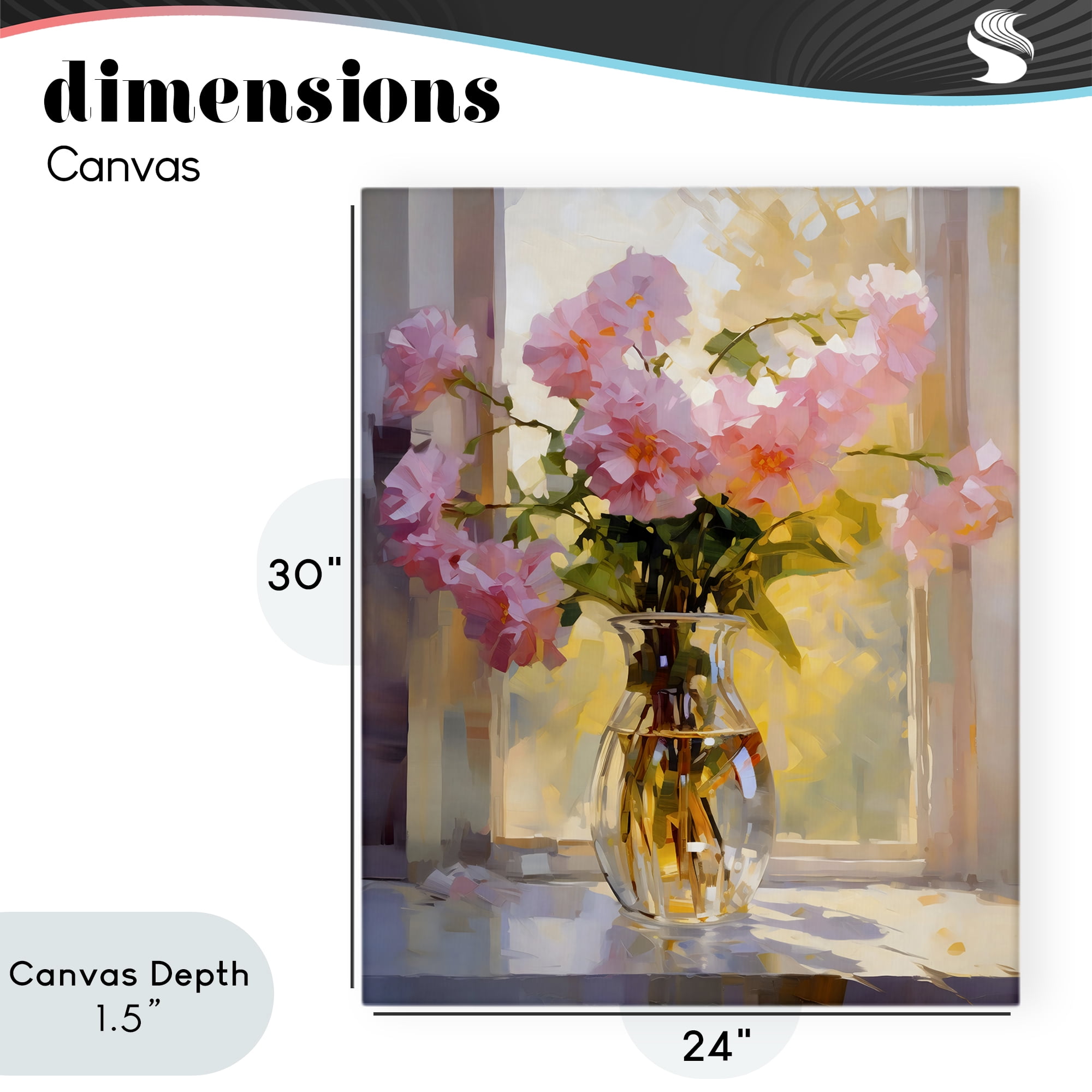 Stupell Industries Pink Flowers in Sunlit Vase Canvas Wall Art, design by Creative Studio