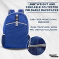 thumbnail image 3 of Lightweight Travel Packable Backpacks Set of 6, Bulk Pack - Perfect for School, Camping, Outdoor Sports - Blue, 3 of 5