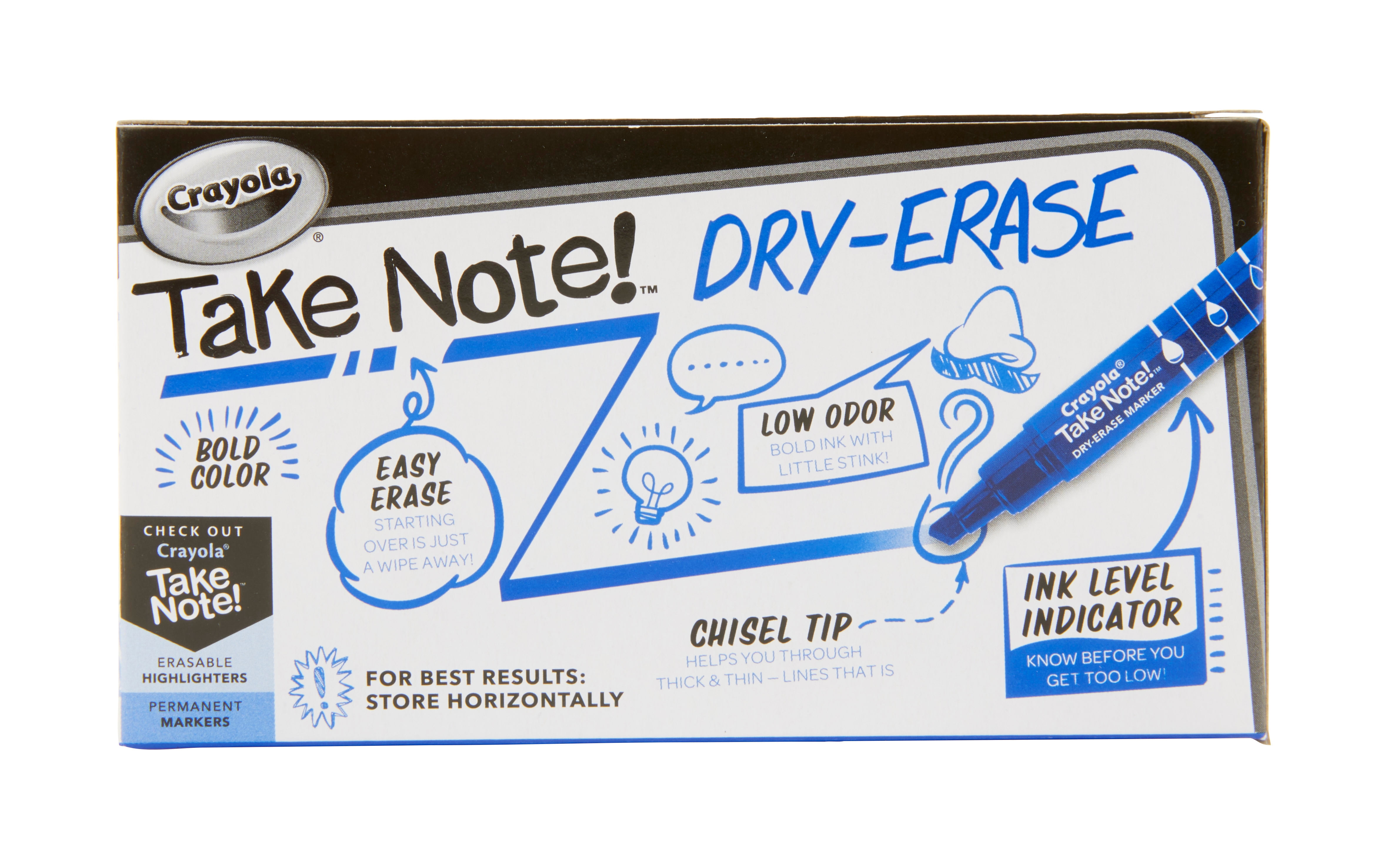 Crayola Take Note Whiteboard Markers Chisel Assorted 12 Pack