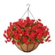 thumbnail image 4 of Plantas decorativas en cesta colgante, arreglo floral artificial para porche. Rojo, 4 of 9