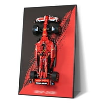 Display Wallboard for Lego Technic Ferrari SF-24 F1 Car, Wall Mount for Lego 42207 Model Kit (Car Not Included)