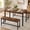 BROWN, variant on Dining Room Table Set for 4,43.3" Modern Kitchen Table Set with 2 Benches, Functional Dining Table Set with Metal Frame for Apartment Living Room Breakfast Nook Dinette Set,Grey