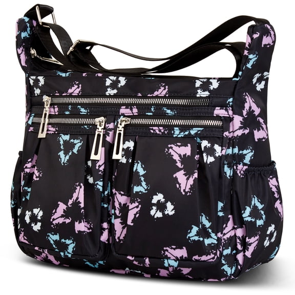 Vbiger Crossbody Bag for Women Large Capacity Multi Pockets Shoulder Handbags Waterproof Nylon Tote Bags with Adjustable Handles