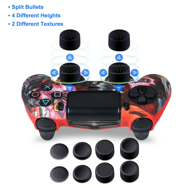 Silicone Skins for PS4 Controller - DualShock 4 Cover Water Printed  Protector Case Set for Sony PS4, PS4 Slim, PS4 Pro - 2 Pack Leaf PS4  Accessories 