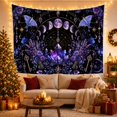 thumbnail image 3 of Crystal Cluster with Lavender and Moons on Black, Mystical Celestial for Witchy Decor Lovers, Celestial Wall Art, Halloween Gift Tapestry Wall Hanging for Bedroom and Dorm, 3 of 7