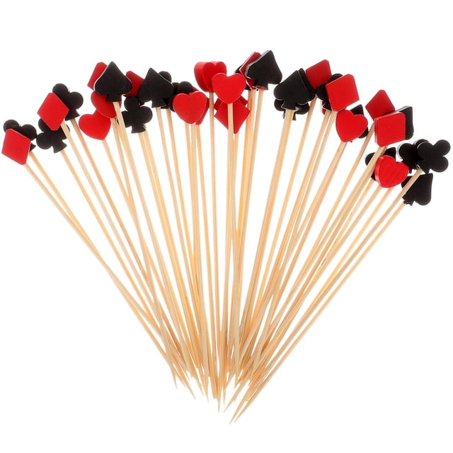100pcs Dessert Sticks Bamboo Cocktail Sticks Party Fruit Toothpicks Bamboo Cocktail Picks