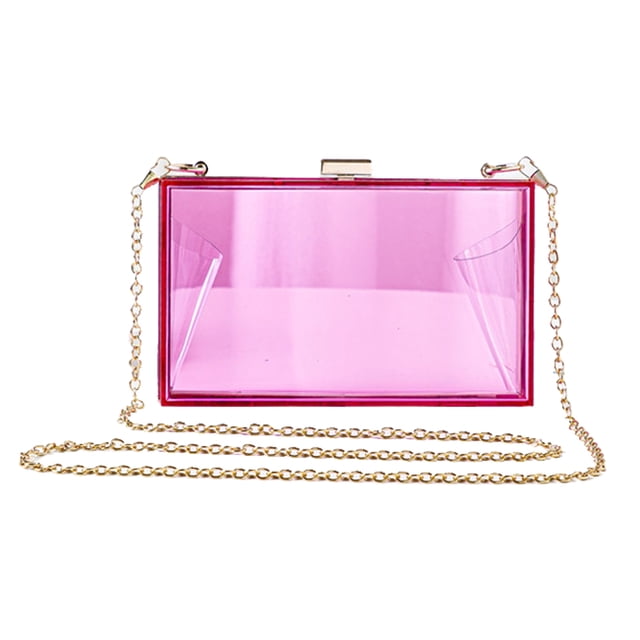 Bolsos de mujer de acrílico, bolso bandolera tridimensional transparente Violeta
