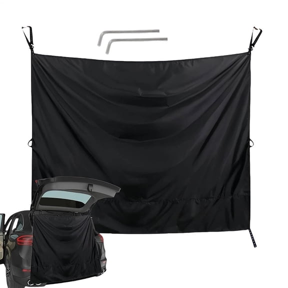 Car Privacy Curtain Rear Door Sunshade Panel Oxford Cloth Window Cover For RV Van for Camping Travel 180X230cm,Black