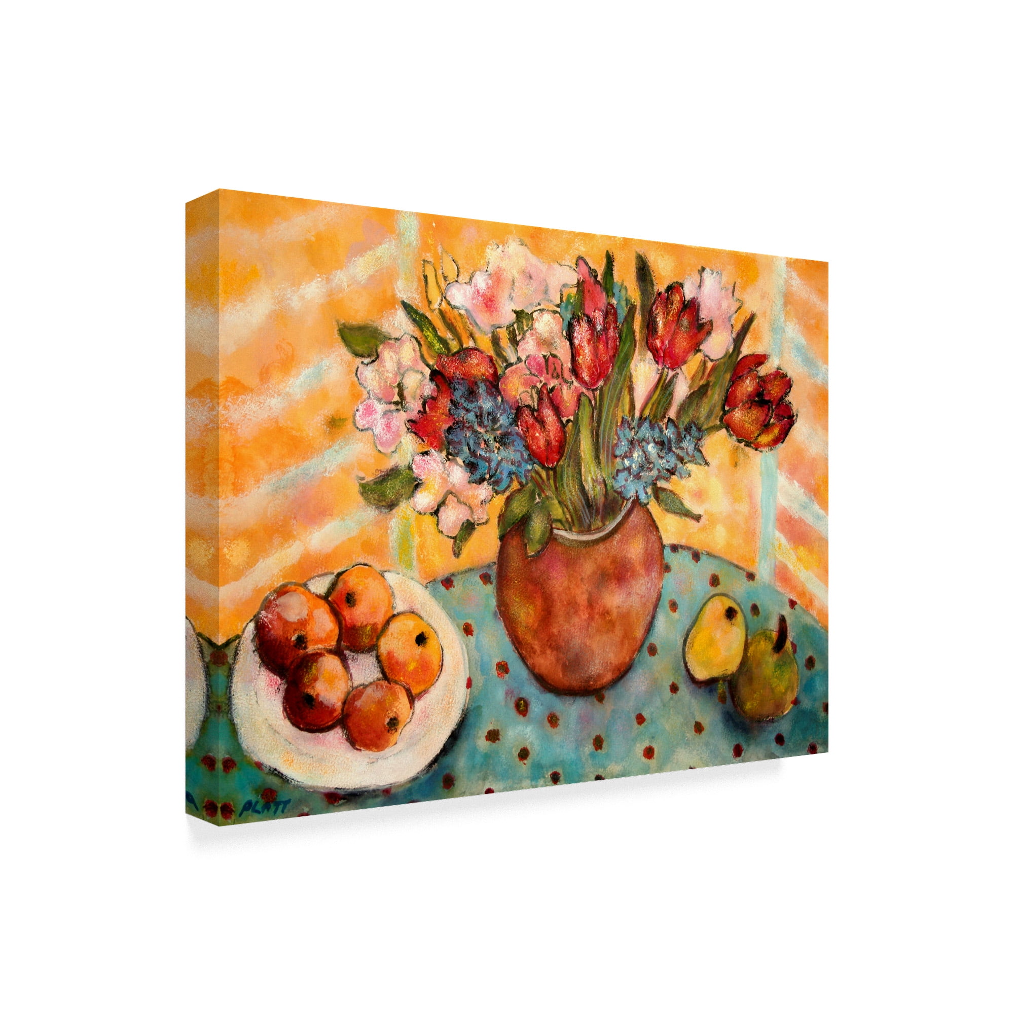 Apples And Flowers' Canvas Art by Lorraine Platt