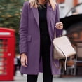 thumbnail image 3 of MSJUHEG Blazer For Women 2023 Womens Sweatshirt Women'S Autumn/Winter Jacket Casual Fashion Long Sleeved Mid Long Coat Single Breasted Suit Jacket Womens Blazer Purple 4Xl, 3 of 5