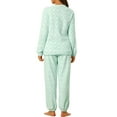 thumbnail image 4 of INSPIRE CHIC Women's Winter Flannel Pajama Sets Long Sleeve Loungewear 2XL Heart Printed Green, 4 of 7