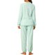 thumbnail image 3 of Conjuntos de pijama de franela de invierno para mujeres INSPIRE CHIC, de manga larga, ropa de estar por casa, XL, con estampado de corazones en verde, 3 of 6