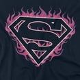 thumbnail image 2 of Superman Fuchsia Flames Women's T Shirt, Navy, Large, 2 of 6
