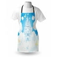 thumbnail image 3 of Fairy Apron Illustration of a Fairy Tale Castle Clouds in the Sky and Butterflies Print, Unisex Kitchen Bib Apron with Adjustable Neck for Cooking Baking Gardening, White and Sky Blue, by Ambesonne, 3 of 3