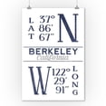 thumbnail image 2 of Berkeley, California, Latitude and Longitude (Blue) (9x12 Wall Art Print, Home Decor), 2 of 3