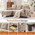 thumbnail image 2 of Pingliang Home Living Room Furniture Set, Sectional Sofa Couch with Storage Ottoman and Accent Chair, Modern 3 Seater L Shaped Couch Sofa and Single Armchair,for Living Room,Apartment,Studio,Office, 2 of 6