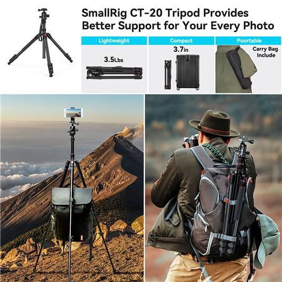 SmallRig 3474C Foldable Aluminum Tripod Monopod Quick Release Plate 78"